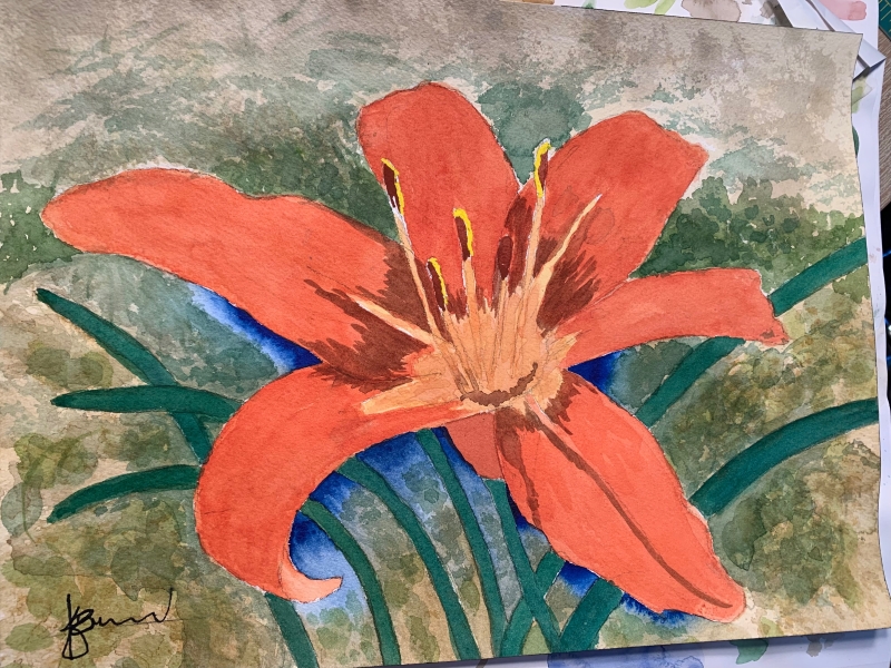 Ember Lily by artist K June Baker